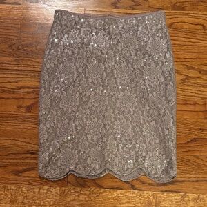 Yoana Baraschi Anthropologie Lace Sequin Skirt Size 0 mauve color